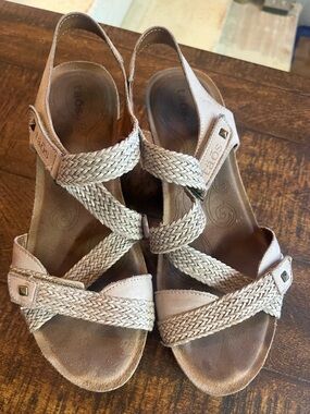 Taos Footwear Women's Tan Braided Slingback Sandals 9